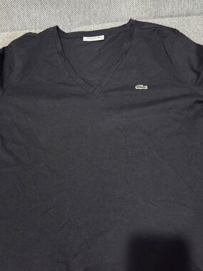 Lacoste Black V-Neck Tee
